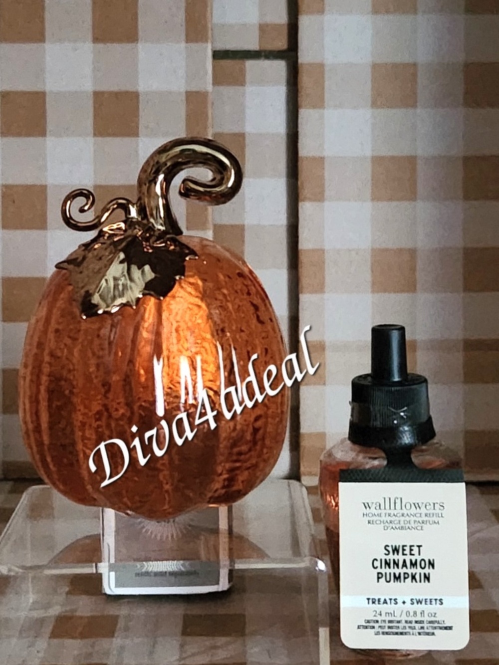Bath & Body Works ORANGE PUMPKIN Nightlight Wallflower Plug & Refill Bundle